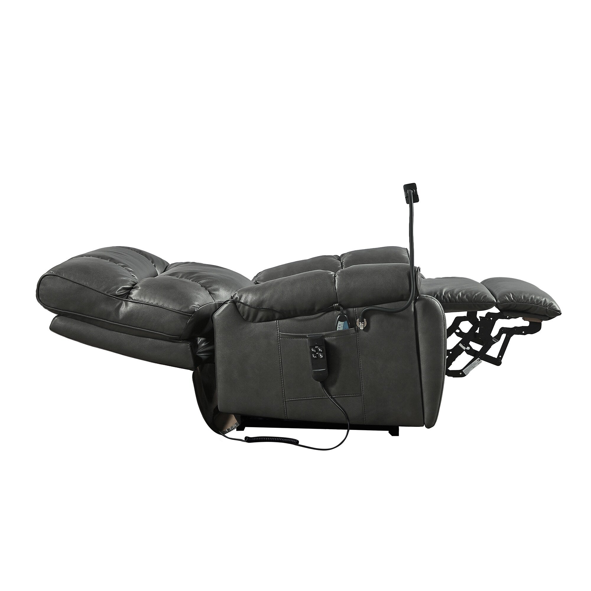 Christopher Knight Home - Fauteuil inclinable électrique avec deux moteurs, massage, chauffage, porte-gobelets et support de téléphone réglable
