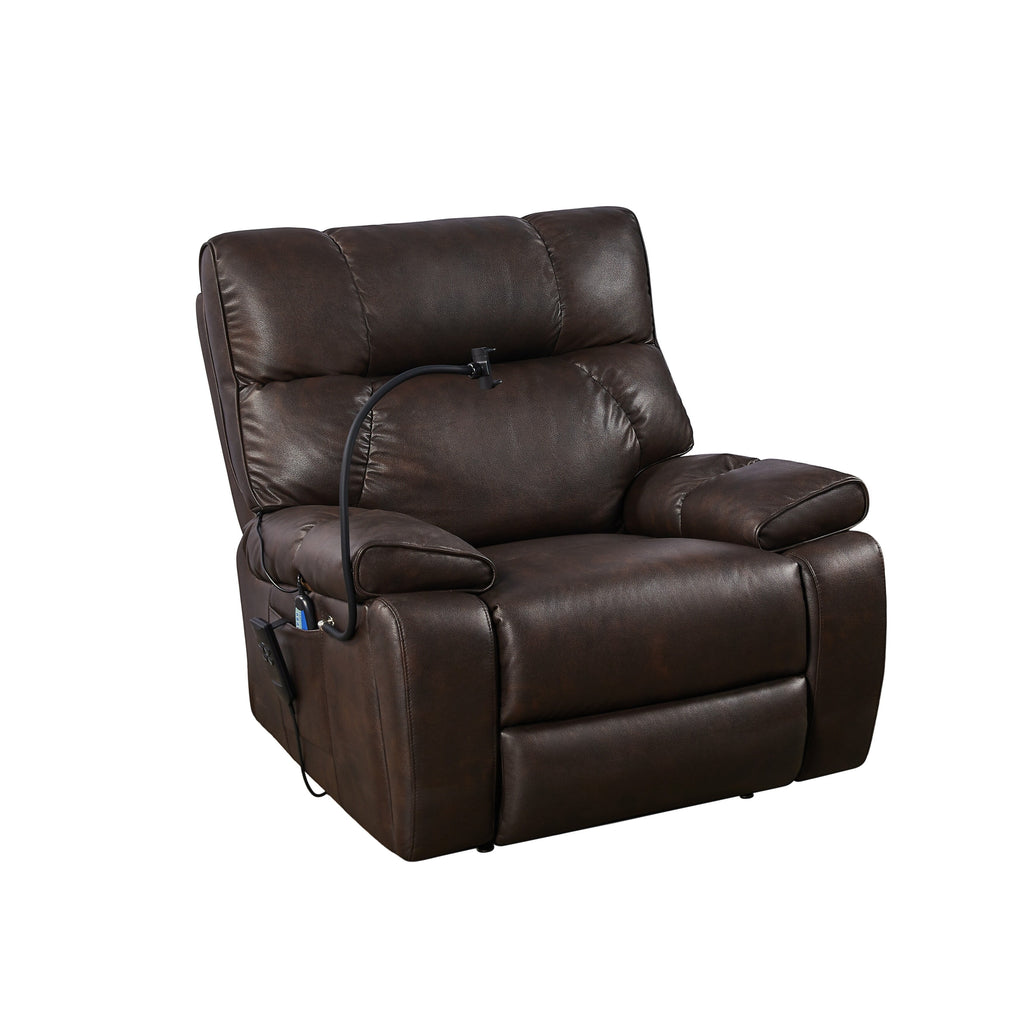 Christopher Knight Home - Fauteuil inclinable électrique avec deux moteurs, massage, chauffage, porte-gobelets et support de téléphone réglable