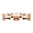Christopher Knight Home - Ensemble de conversation d'extérieur Sophia 4 pièces en bois d'acacia