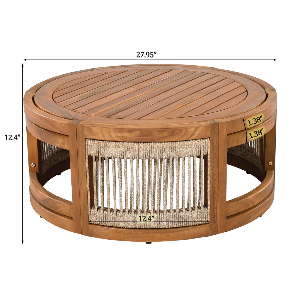 Christopher Knight Home - Ensemble de conversation d'extérieur Sophia 4 pièces en bois d'acacia