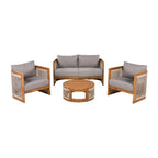 Christopher Knight Home - Ensemble de conversation d'extérieur Sophia 4 pièces en bois d'acacia