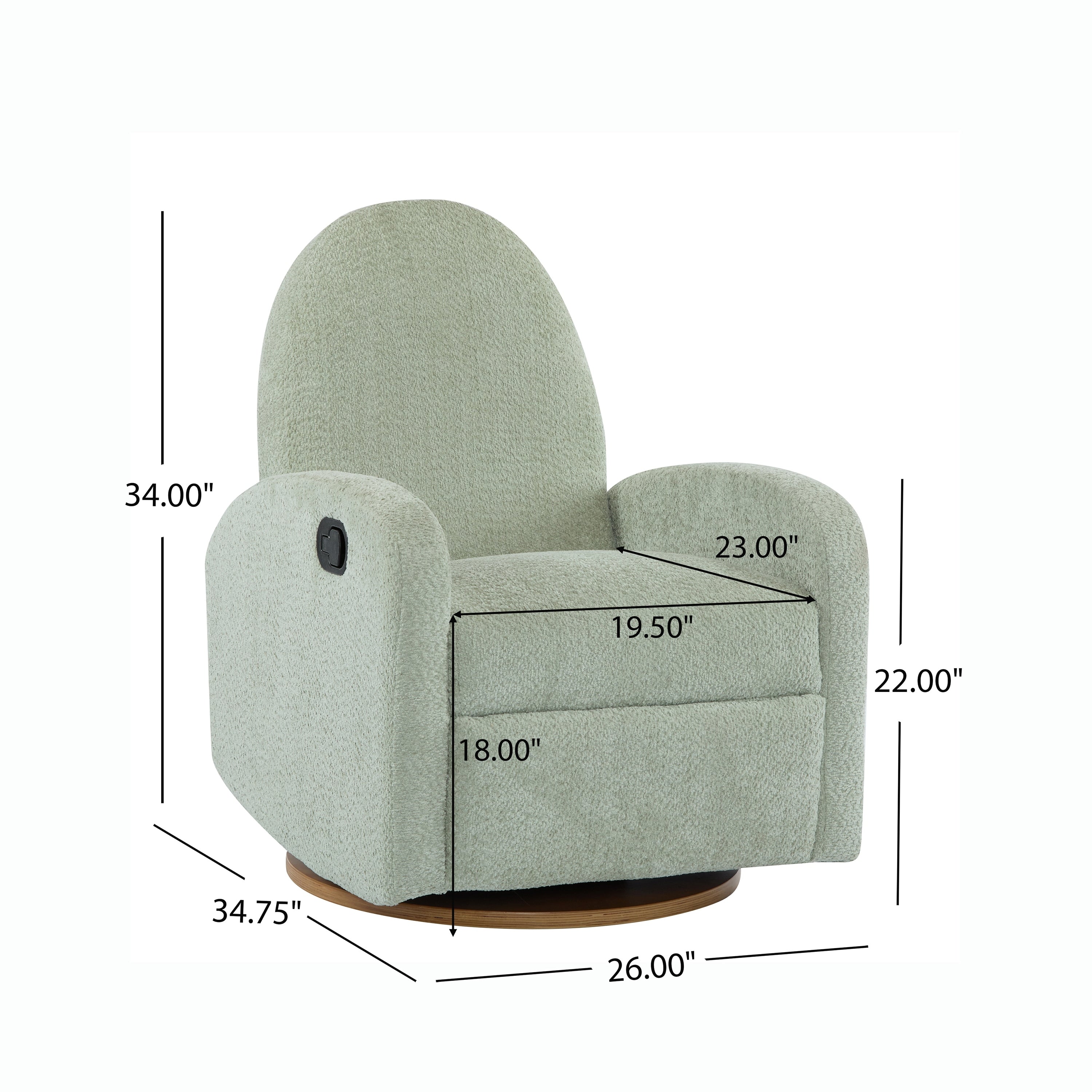 Fauteuil inclinable pivotant et coulissant Boucle 360 ​​de Christopher Knight Home