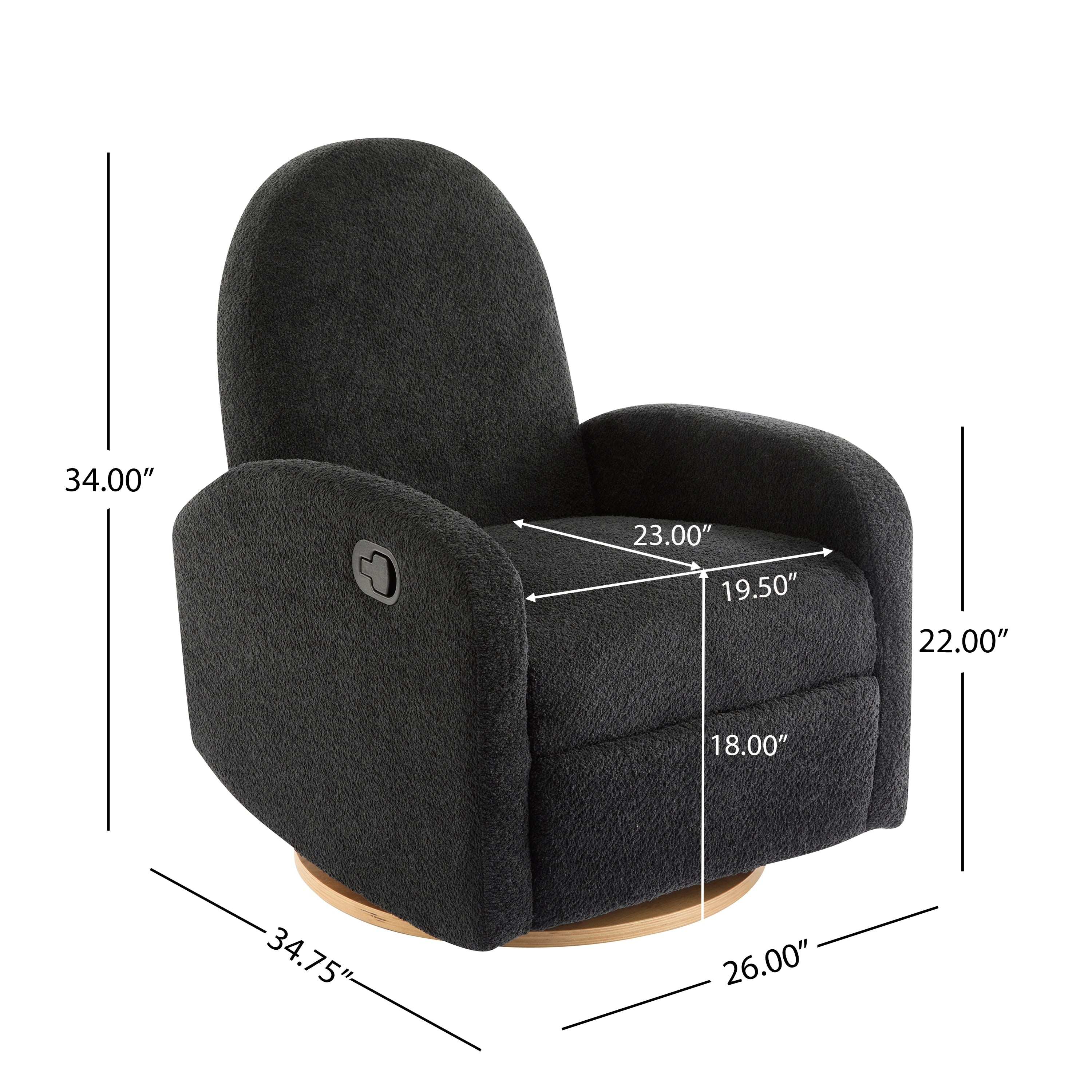 Fauteuil inclinable pivotant et coulissant Boucle 360 ​​de Christopher Knight Home