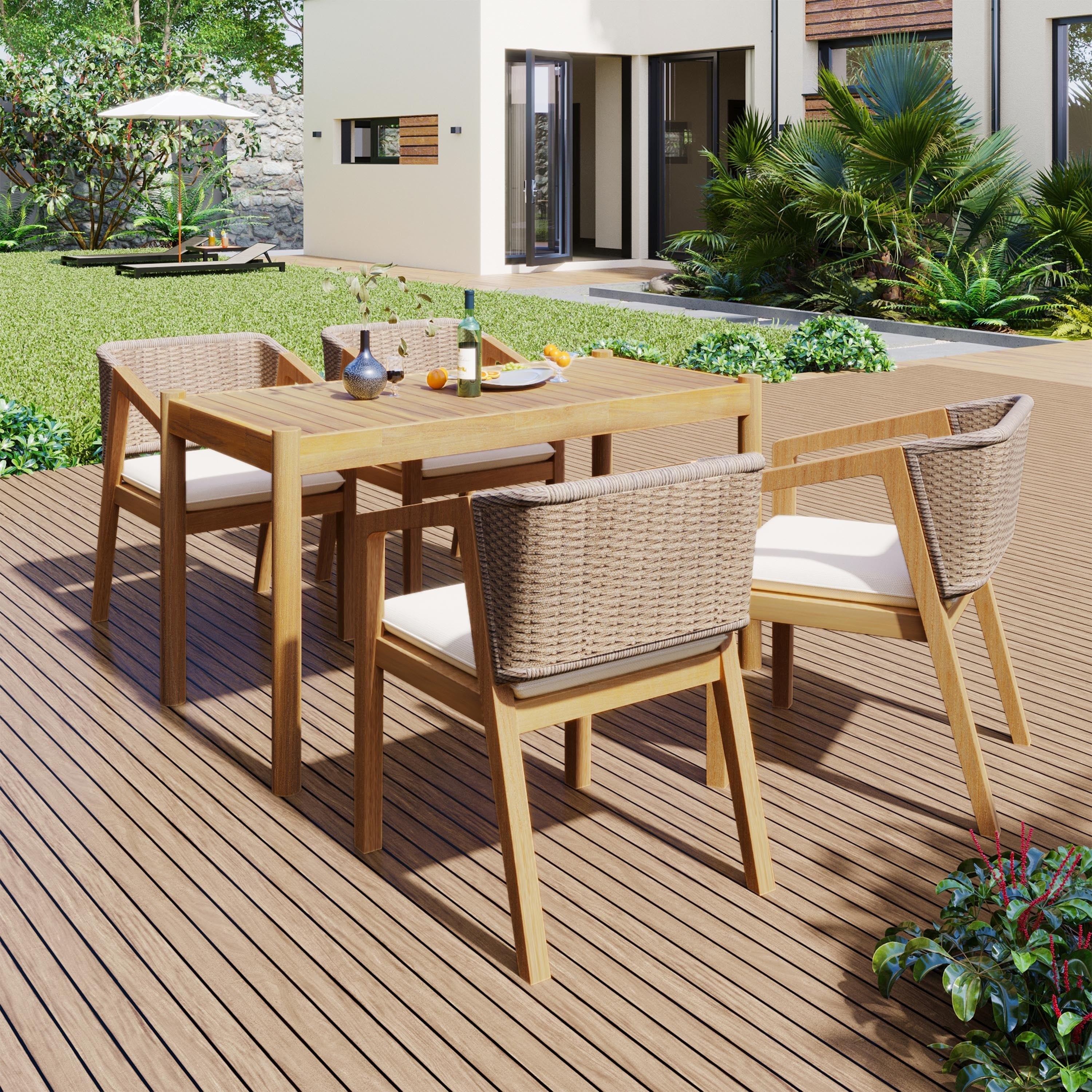 Ensemble de salle à manger de patio 5 pièces Christopher Knight Home