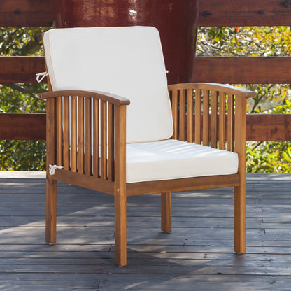Ensemble de canapés d'extérieur Carolina 4 pièces en acacia Christopher Knight Home - Sièges de patio élégants et confortables