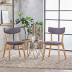 Chaises de salle à manger Chazz en bois d'hévéa rembourrées, style milieu de siècle (lot de 2/4) par Christopher Knight Home