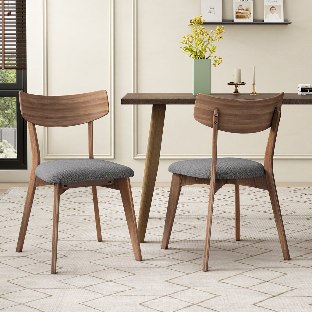 Chaises de salle à manger Chazz en bois d'hévéa rembourrées, style milieu de siècle (lot de 2/4) par Christopher Knight Home