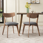 Chaises de salle à manger Chazz en bois d'hévéa rembourrées, style milieu de siècle (lot de 2/4) par Christopher Knight Home
