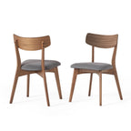 Chaises de salle à manger Chazz en bois d'hévéa rembourrées, style milieu de siècle (lot de 2/4) par Christopher Knight Home