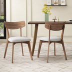 Chaises de salle à manger Chazz en bois d'hévéa rembourrées, style milieu de siècle (lot de 2/4) par Christopher Knight Home