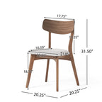Chaises de salle à manger Chazz en bois d'hévéa rembourrées, style milieu de siècle (lot de 2/4) par Christopher Knight Home