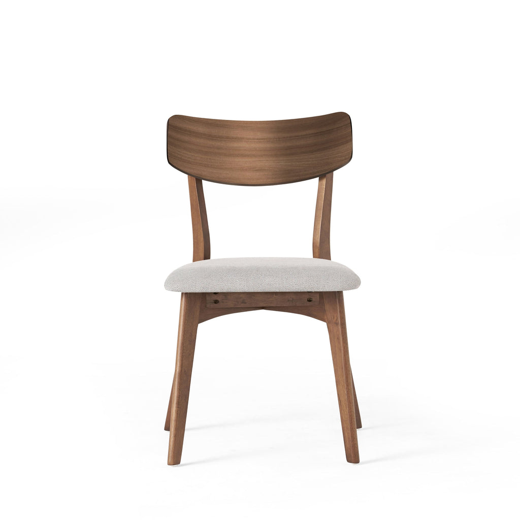 Chaises de salle à manger Chazz en bois d'hévéa rembourrées, style milieu de siècle (lot de 2/4) par Christopher Knight Home
