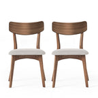 Chaises de salle à manger Chazz en bois d'hévéa rembourrées, style milieu de siècle (lot de 2/4) par Christopher Knight Home
