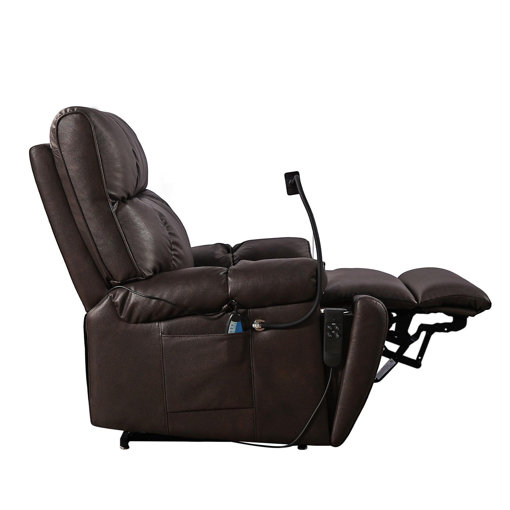 Fauteuil inclinable de massage électrique Christopher Knight Home Motors avec support pour téléphone