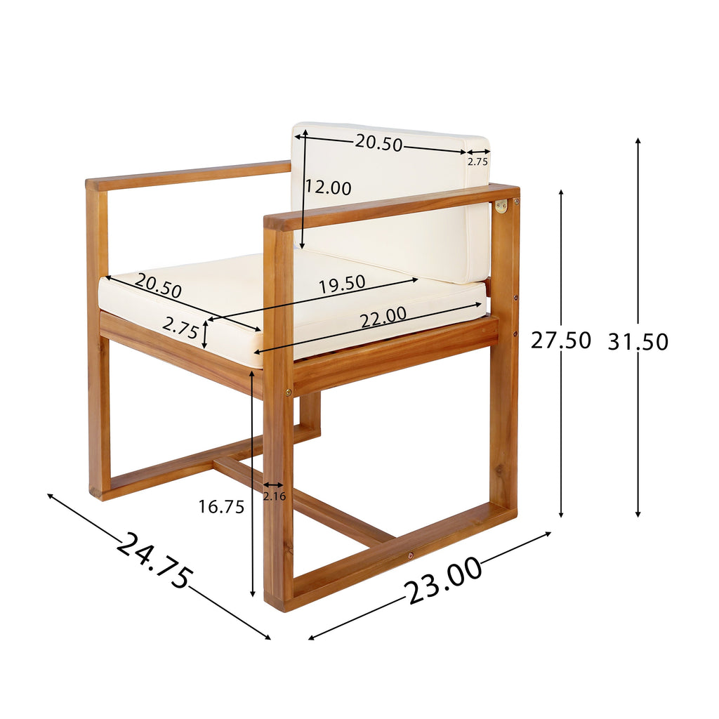 Ensemble de salle à manger d'extérieur 5 pièces en bois d'acacia rustique Christopher Knight Home