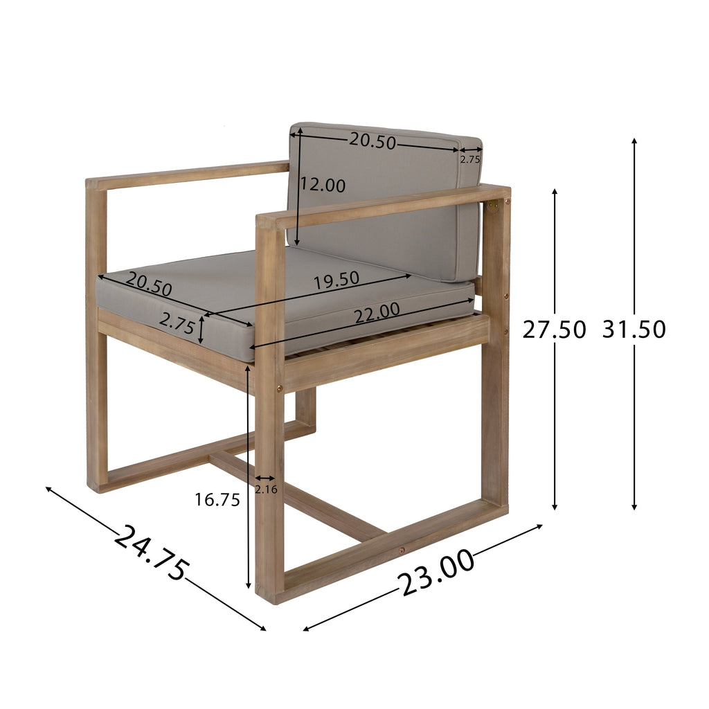Ensemble de salle à manger d'extérieur 5 pièces en bois d'acacia rustique Christopher Knight Home