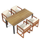 Ensemble de salle à manger d'extérieur 5 pièces en bois d'acacia rustique Christopher Knight Home