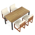 Ensemble de salle à manger d'extérieur 5 pièces en bois d'acacia rustique Christopher Knight Home