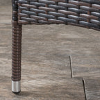 Ensemble de salle à manger d'extérieur Rodgers en osier multicolore marron, 5 pièces, avec coussins, par Christopher Knight Home