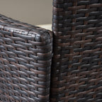 Ensemble de salle à manger d'extérieur Rodgers en osier multicolore marron, 5 pièces, avec coussins, par Christopher Knight Home