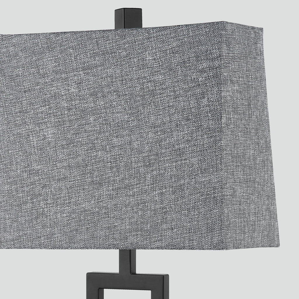 Lampe de table en métal noir avec interrupteur tactile et ports de charge (lot de 2) - 30,5 x 16,5 x 59,7 cm (L x l x H)