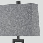 Lampe de table en métal noir avec interrupteur tactile et ports de charge (lot de 2) - 30,5 x 16,5 x 59,7 cm (L x l x H)