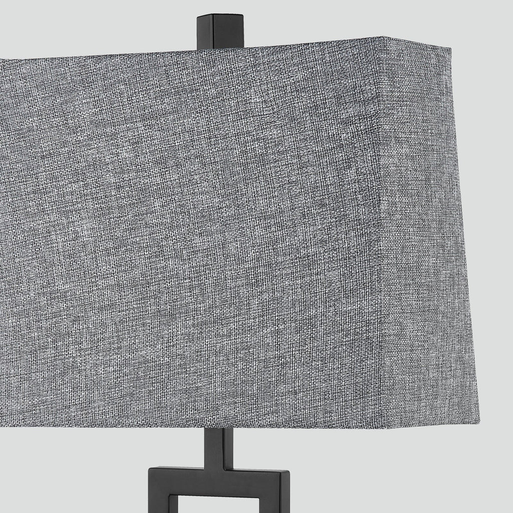 Lampe de table en métal noir avec interrupteur tactile et ports de charge (lot de 2) - 30,5 x 16,5 x 59,7 cm (L x l x H)