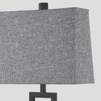 Lampe de table en métal noir avec interrupteur tactile et ports de charge (lot de 2) - 30,5 x 16,5 x 59,7 cm (L x l x H)