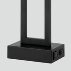 Lampe de table en métal noir avec interrupteur tactile et ports de charge (lot de 2) - 30,5 x 16,5 x 59,7 cm (L x l x H)