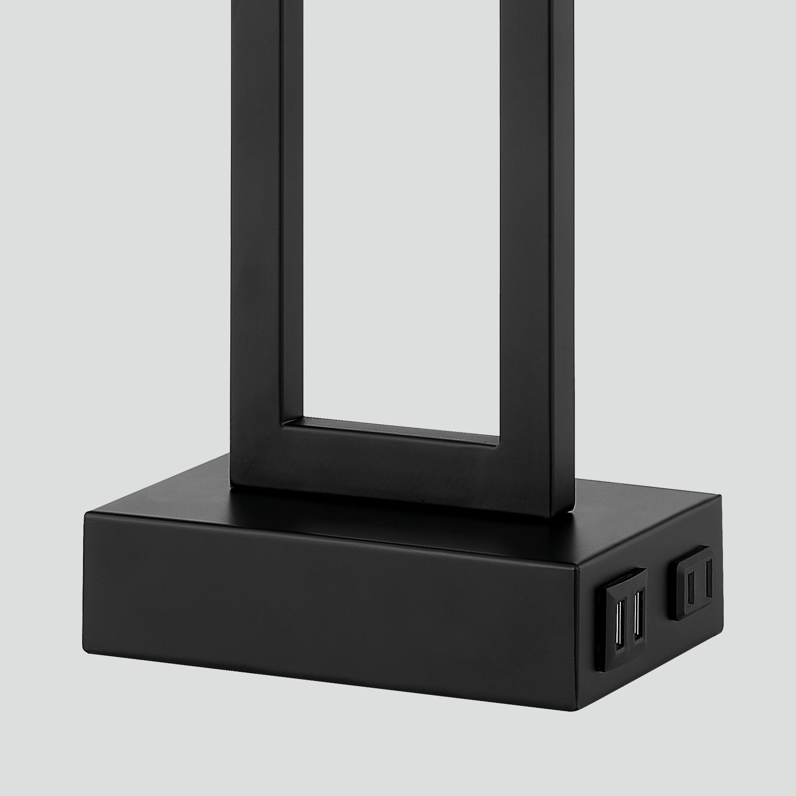 Lampe de table en métal noir avec interrupteur tactile et ports de charge (lot de 2) - 30,5 x 16,5 x 59,7 cm (L x l x H)