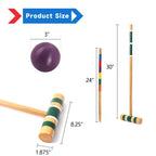 Jeu de croquet classique GSE™ pour 6 joueurs avec 6 maillets et boules, 9 guichets, 2 piquets et un étui de transport - Jeu de croquet