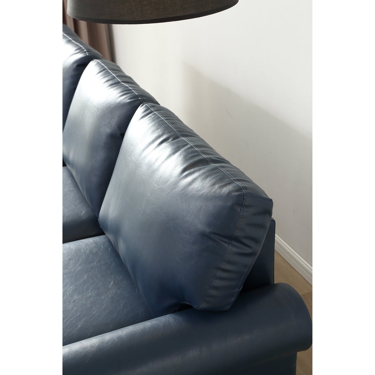 Canapé 3 places classique 83 en cuir PU avec coffre de rangement inférieur et décoration cloutée