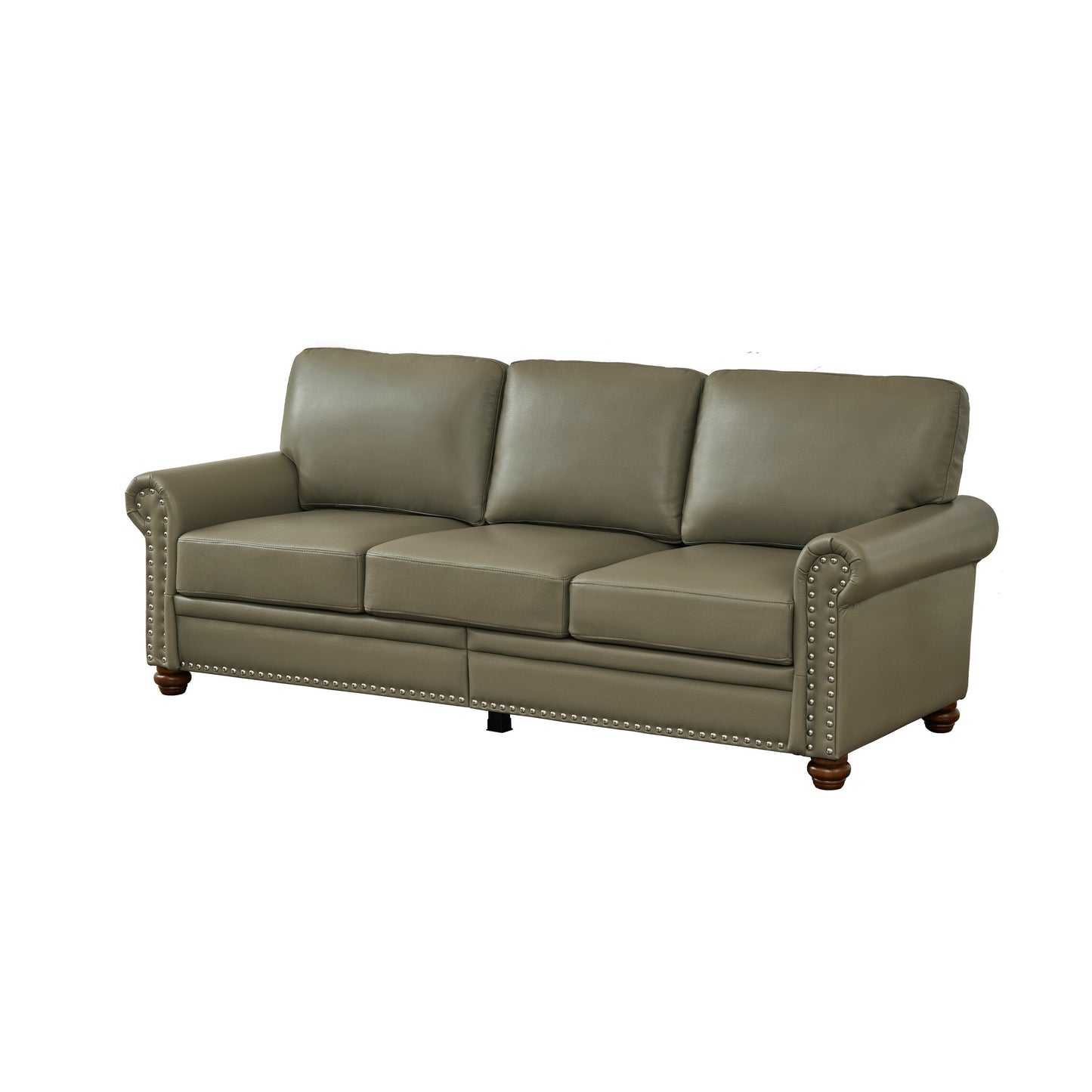 Canapé 3 places classique 83 en cuir PU avec coffre de rangement inférieur et décoration cloutée