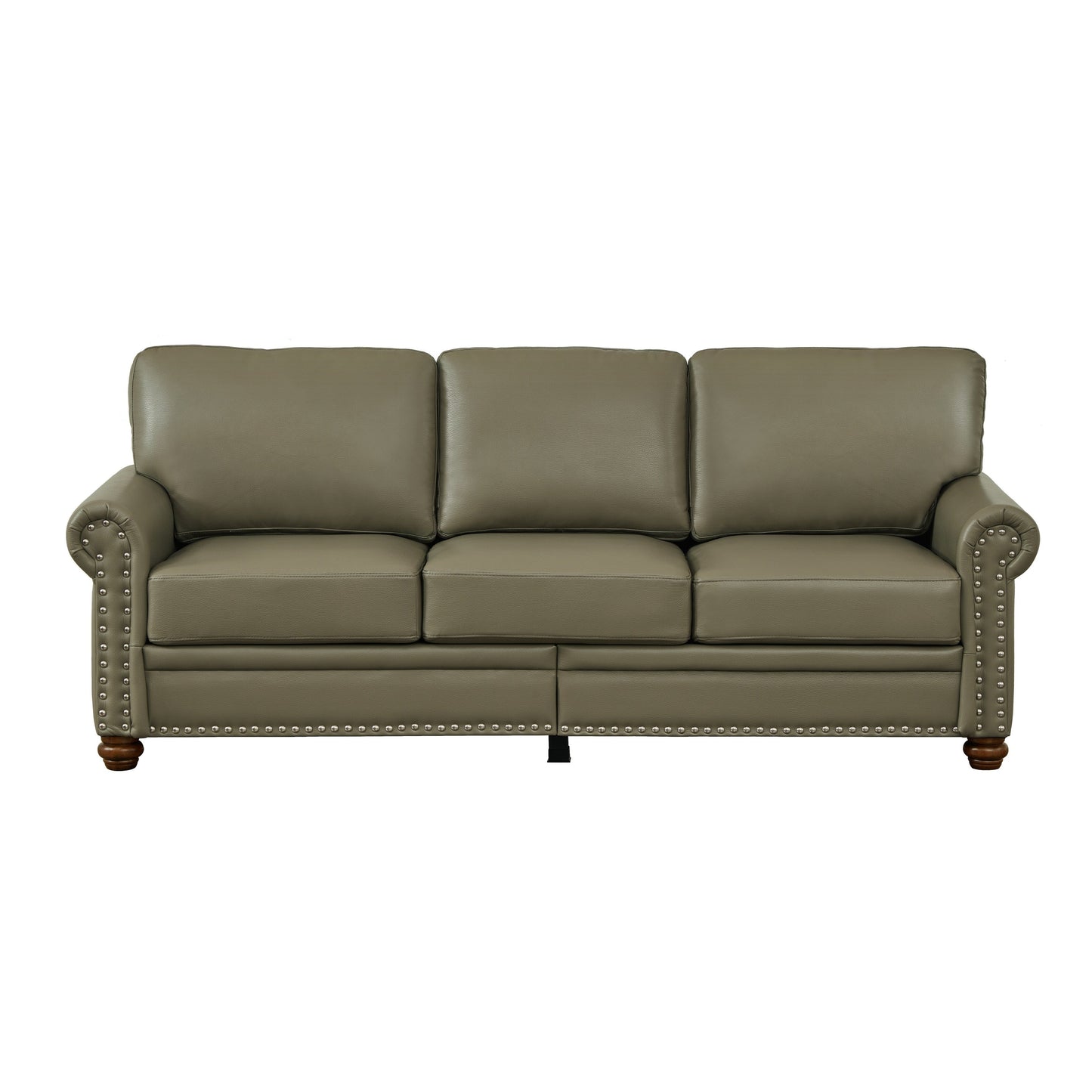 Canapé 3 places classique 83 en cuir PU avec coffre de rangement inférieur et décoration cloutée