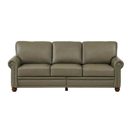 Canapé 3 places classique 83 en cuir PU avec coffre de rangement inférieur et décoration cloutée