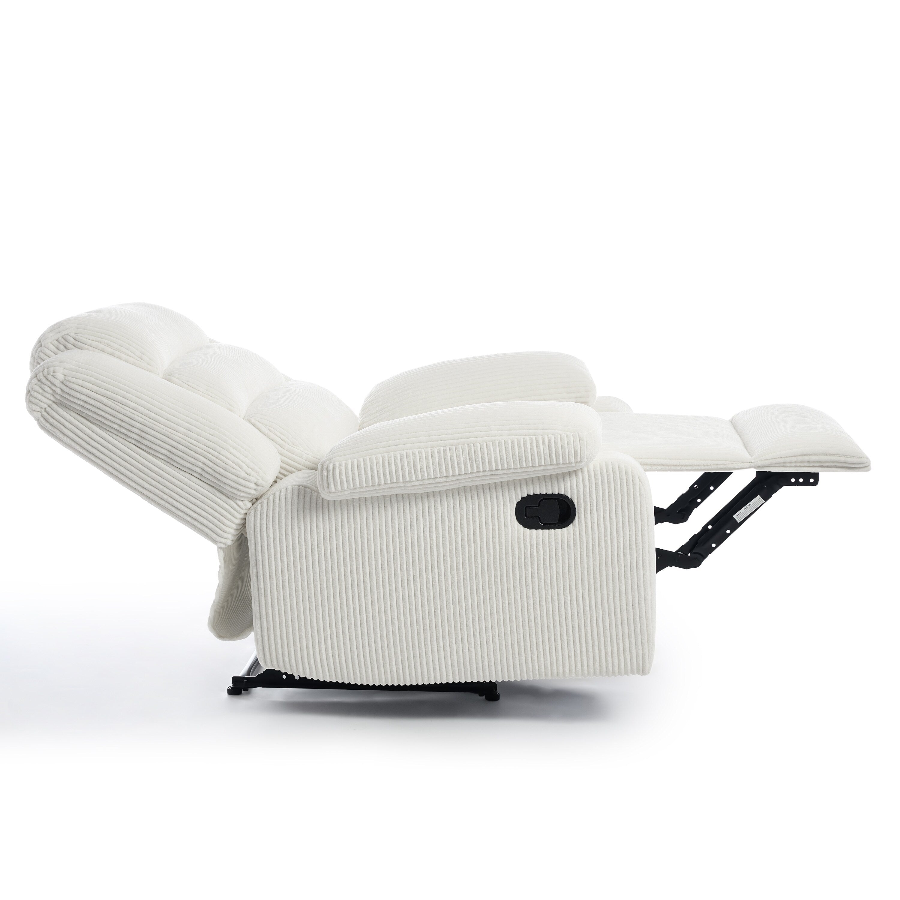 Fauteuil inclinable manuel classique rembourré en velours côtelé