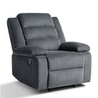 Fauteuil inclinable manuel classique en velours côtelé (lot de 2)