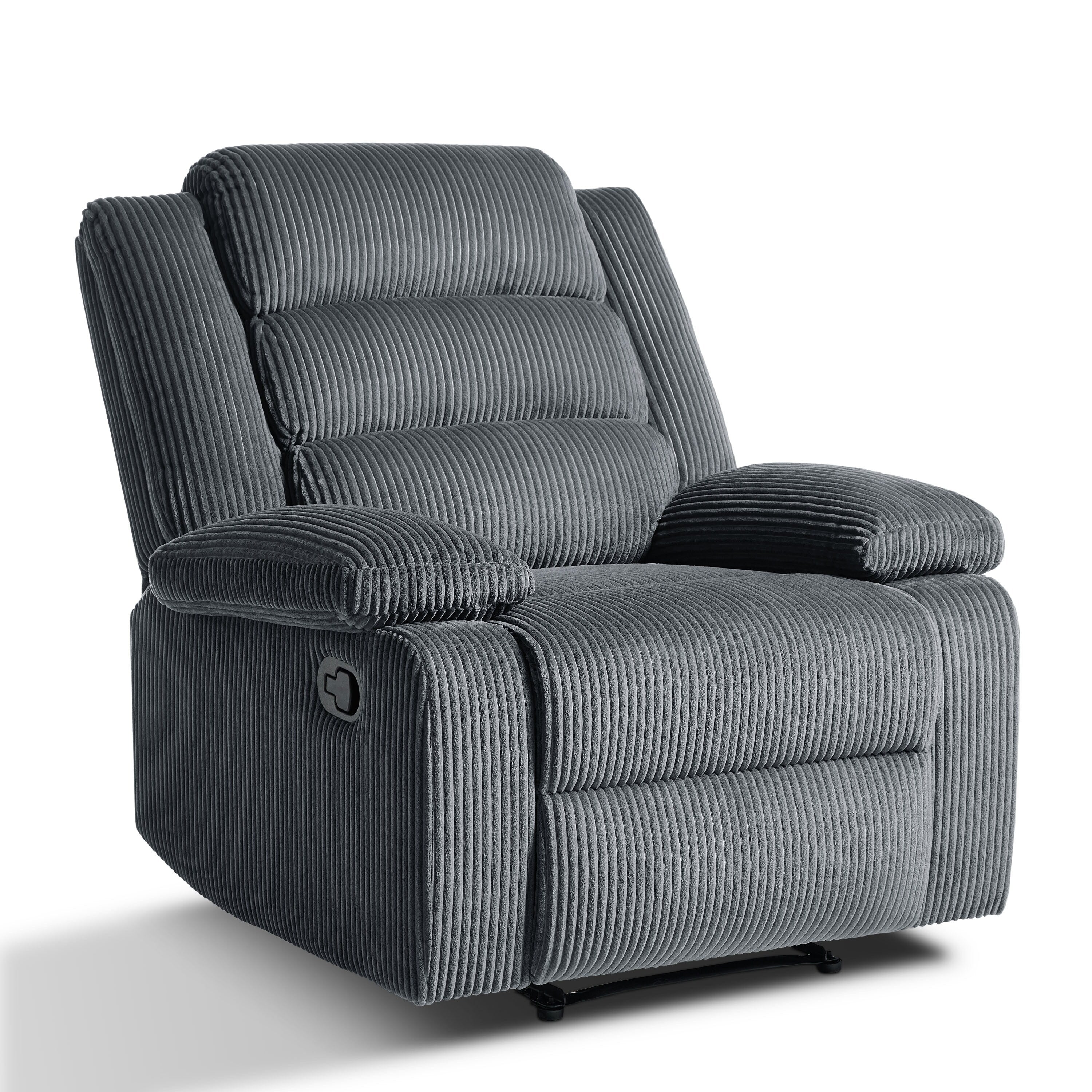 Fauteuil inclinable manuel classique en velours côtelé (lot de 2)