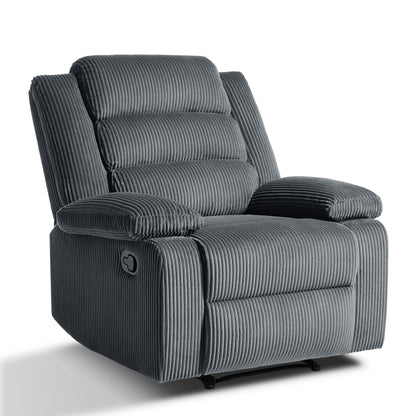 Fauteuil inclinable manuel classique en velours côtelé (lot de 2)