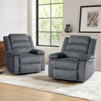Fauteuil inclinable manuel classique en velours côtelé (lot de 2)