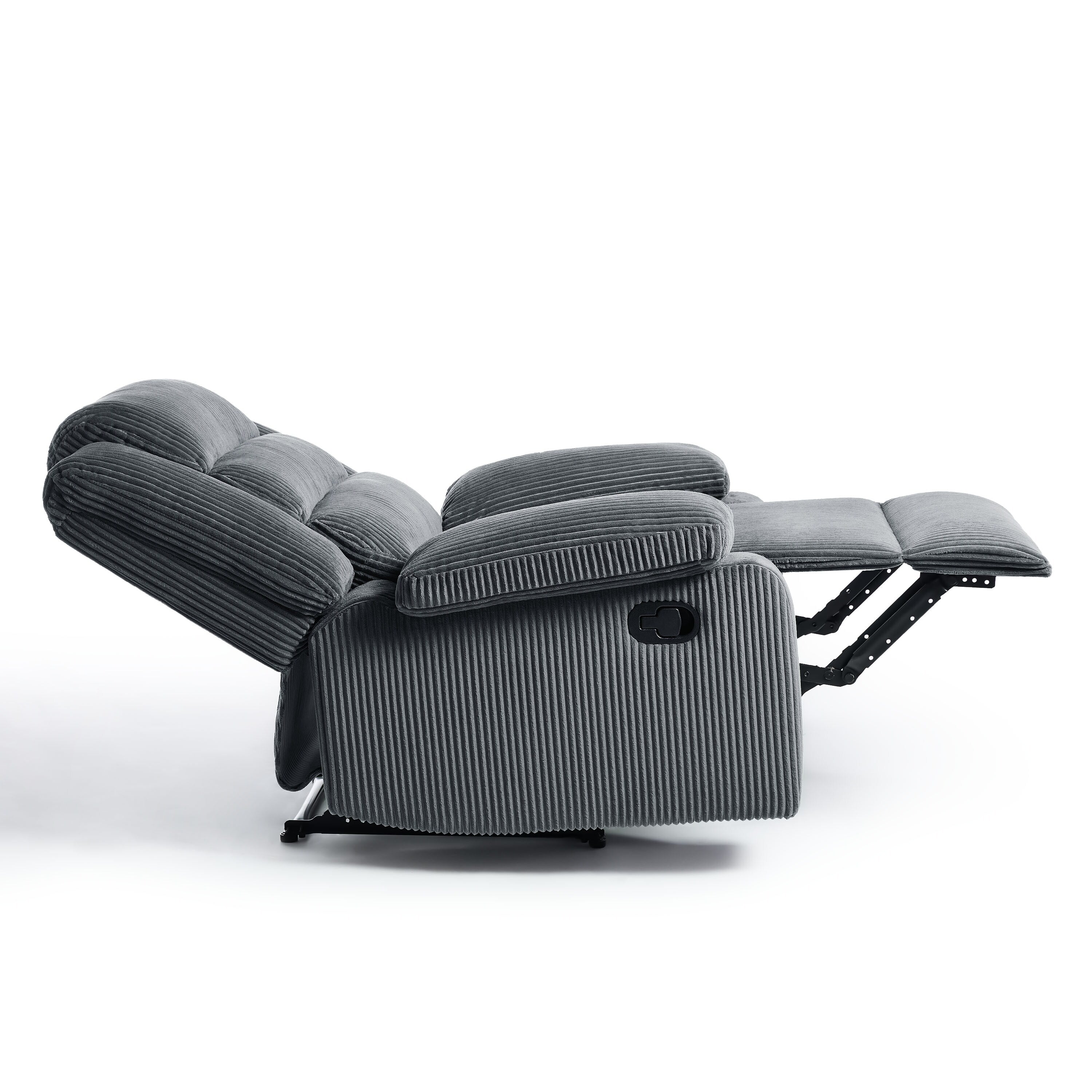 Fauteuil inclinable manuel classique en velours côtelé (lot de 2)