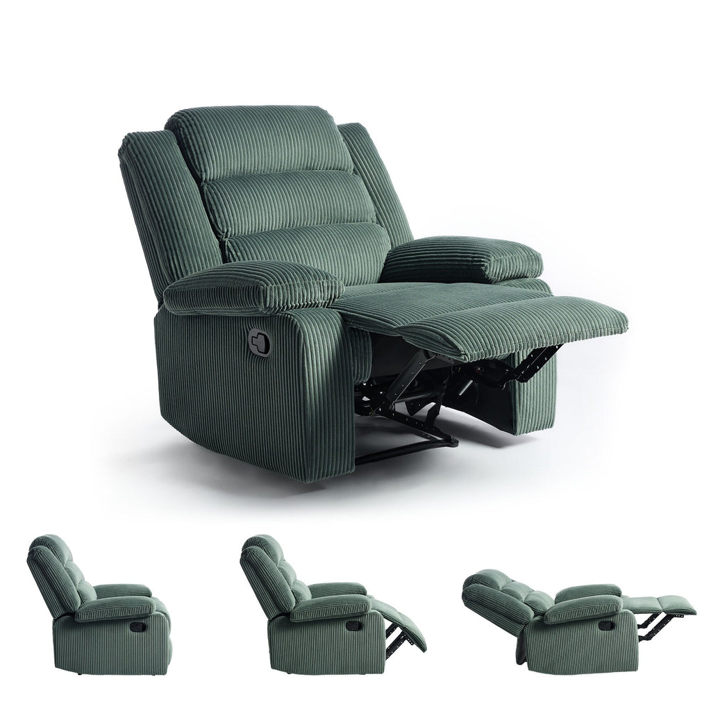 Fauteuil inclinable manuel classique en velours côtelé (lot de 2)