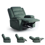 Fauteuil inclinable manuel classique en velours côtelé (lot de 2)