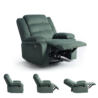 Fauteuil inclinable manuel classique en velours côtelé (lot de 2)