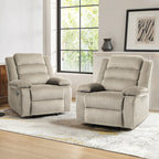 Fauteuil inclinable manuel classique en velours côtelé (lot de 2)