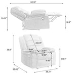 Fauteuil inclinable manuel classique en velours côtelé (lot de 2)
