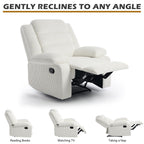 Fauteuil inclinable manuel classique en velours côtelé (lot de 2)
