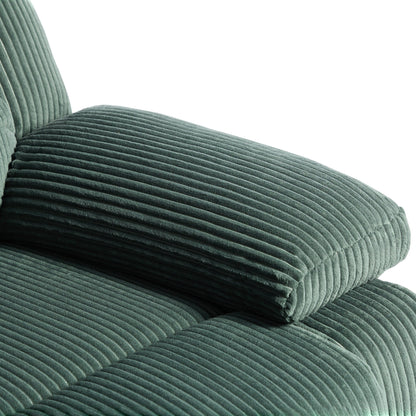 Fauteuil inclinable manuel classique en velours côtelé (lot de 2)
