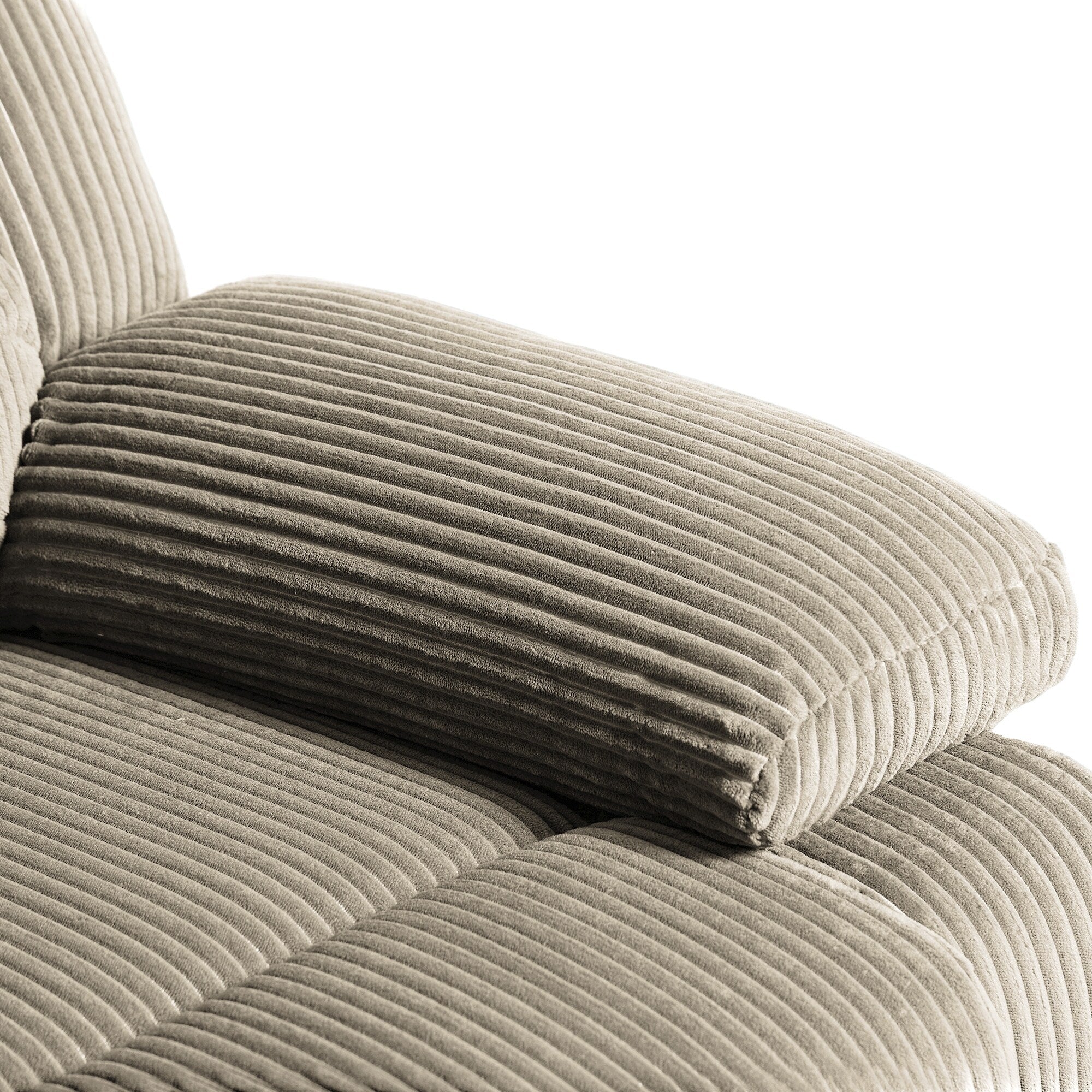 Fauteuil inclinable manuel classique en velours côtelé (lot de 2)