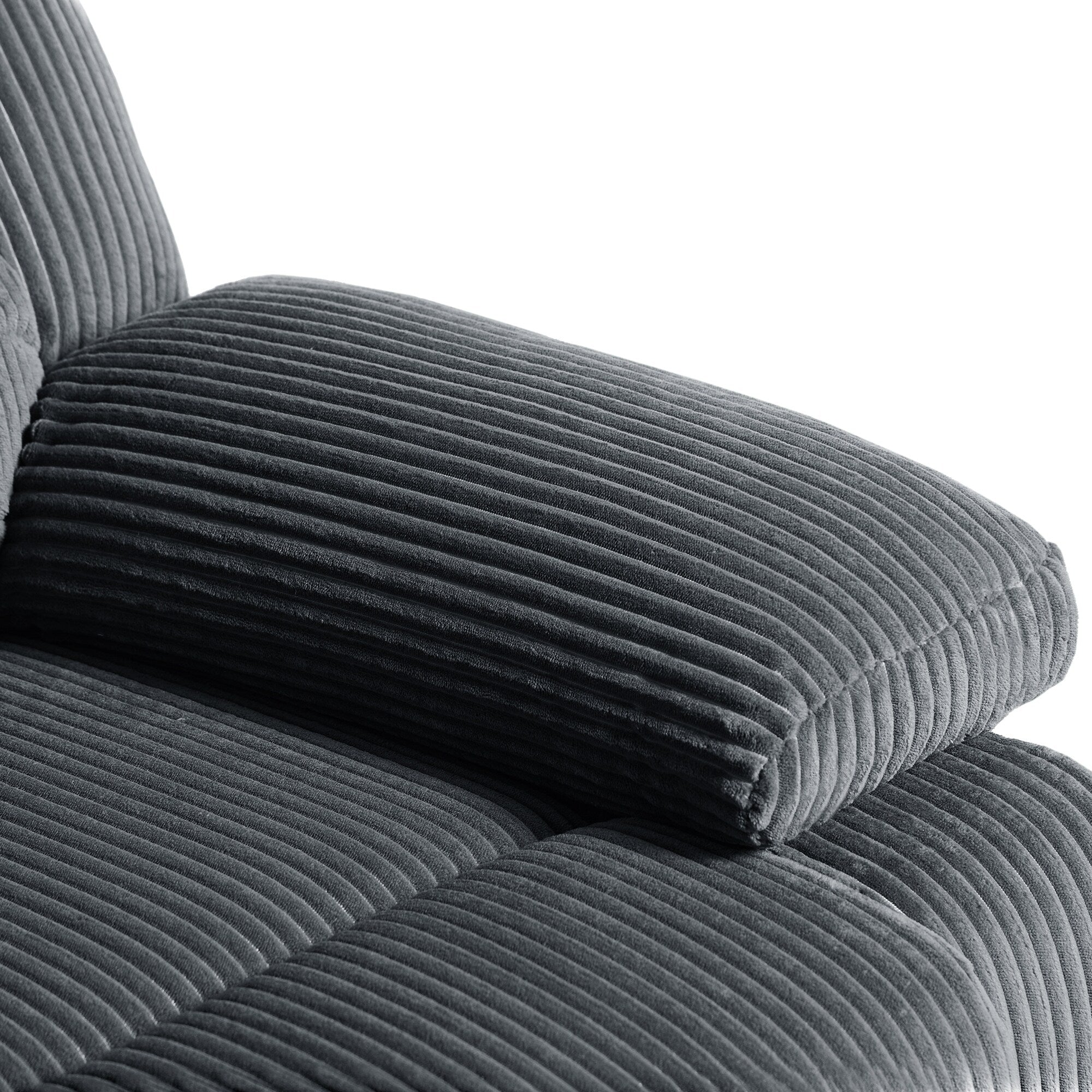 Fauteuil inclinable manuel classique en velours côtelé (lot de 2)